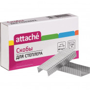 Скобы для степлера №24/6 Attache никелированные (2-30 листов), 1000 шт./уп Скобы для степлера №24/6 Attache никелированные (2-30 листов), 1000 шт./уп
