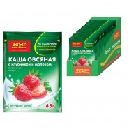 Каша овсяная Ясно Солнышко с клубникой и молоком, 15штx45г Каша овсяная Ясно Солнышко с клубникой и молоком, 15штx45г