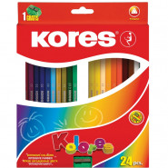 Карандаши цветные 24цв 3-гран,точилка Kores 93324.01 Карандаши цветные 24цв 3-гран,точилка Kores 93324.01