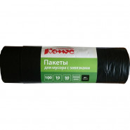 Мешки для мусора ПВД 100л 50мкм 10шт/рул черные 65x80см с завяз Luscan Мешки для мусора ПВД 100л 50мкм 10шт/рул черные 65x80см с завяз Luscan